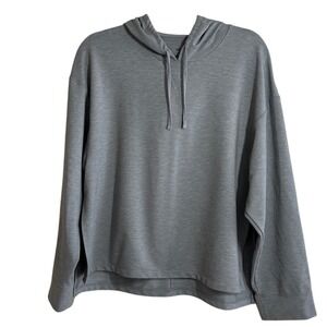 Nike Yoga Dri-FIT Pullover Hoodie Womens Small Grey Heather Side Slit CZ9148-063